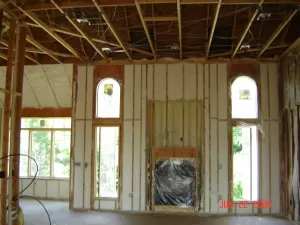 spray foam insulation in walls of new home