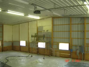 new construction spray foam insulation project