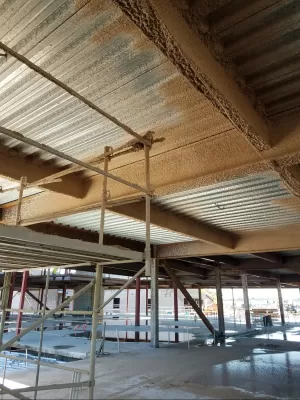 spray applied fireproofing in commercial building