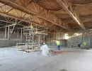 fireproofing through spray foam being applied