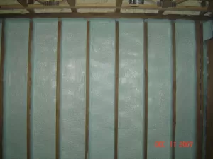 wall spray foam insulation after application